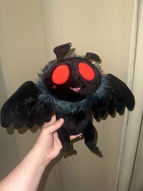Mothman Baby plush hazy dell press 11 inches black and red whimsygoth EUC